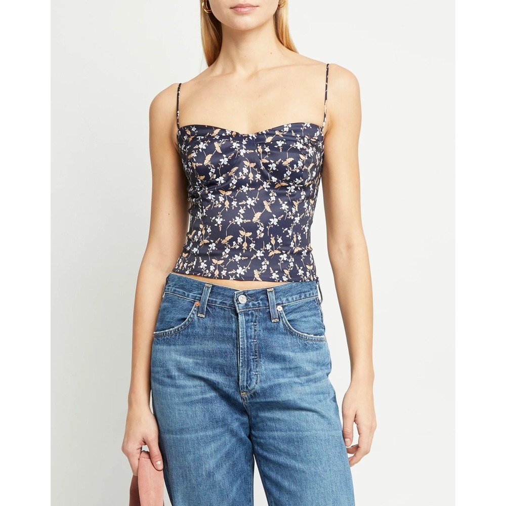 NWT Kourt Cordelia Top in Navy Floral - Size Medium